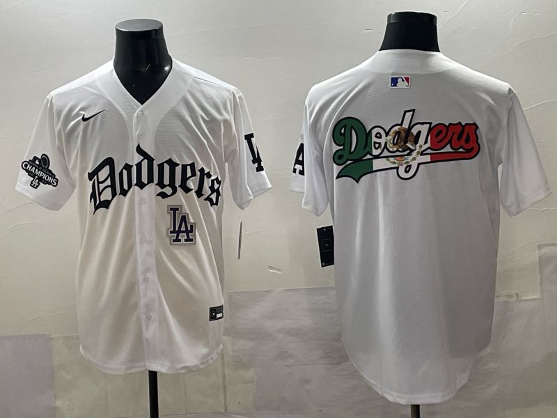 Men 2025 Los Angeles Dodgers Blank White 7th generations Joint Name Nike MLB Jersey style 010